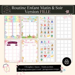 Routines matin et soir pour fille en français