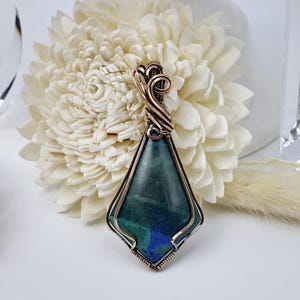 Rocky Butte Jasper Wire Wrapped Copper Pendant, Artisan Hand Crafted, Semi-Precious Gemstone, Boho Jewelry, Jasper Pendant, Unique Gift