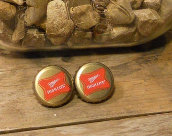 Miller High Life Beer Bottle Cap Cufflinks