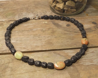 Simple Lava and African Turquoise necklace