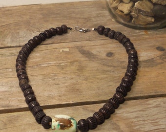 Wood Beads and African Turquoise