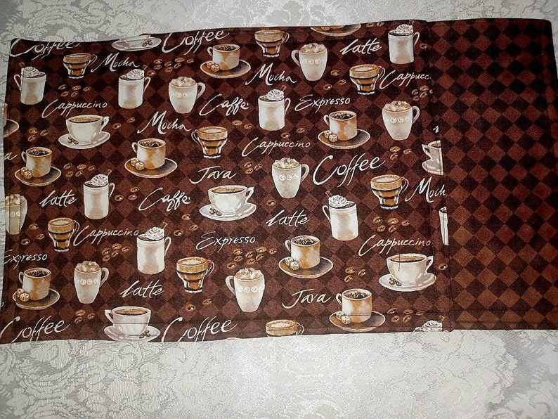 Coffee Themed Reversible Placemats Handmade and Machine Etsy