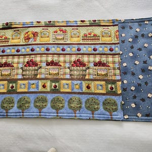 Apple Themed Reversible Placemats Handmade and machine washable Set of 4