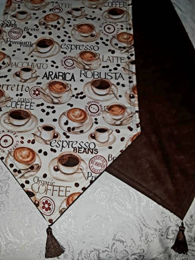 Coffee Themed Handmade Reversible Table Runner 72x14 Etsy