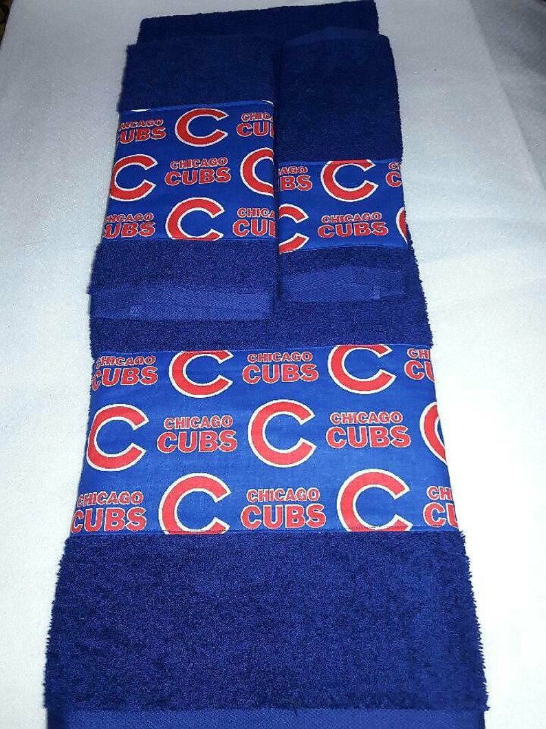 Chicago Cubs MLB 3 Piece Bath Towel Sets Etsy