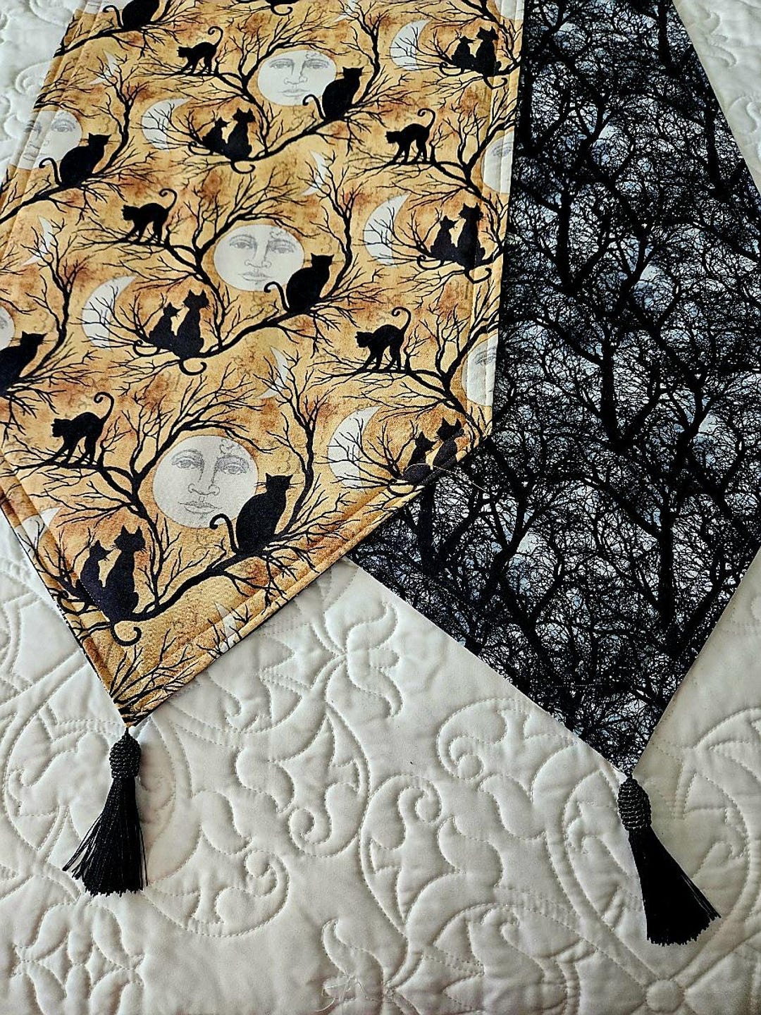 Halloween Themed Reversible Table Runner 72x14 Handmade and Padded - Etsy