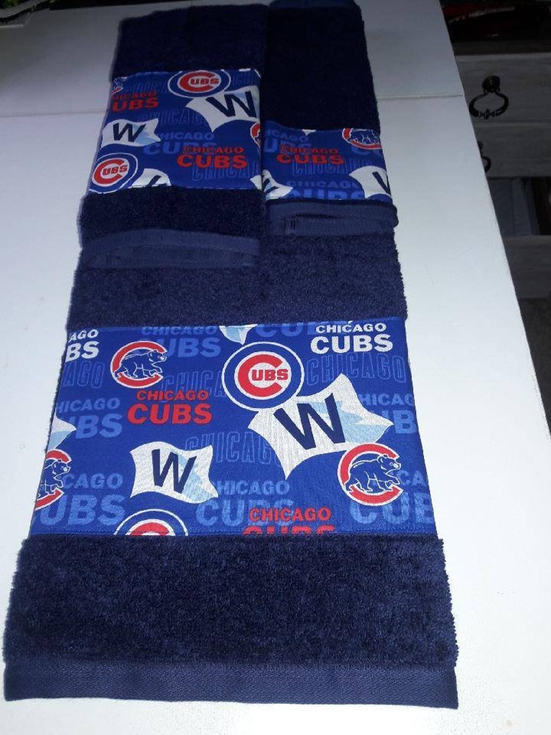 Chicago Cubs MLB 3 Piece Bath Towel Sets Etsy