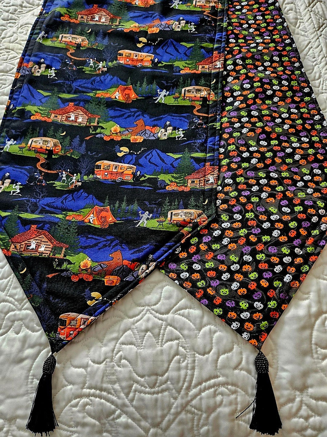 Halloween Themed Reversible Table Runner 72x14 Handmade and Padded - Etsy