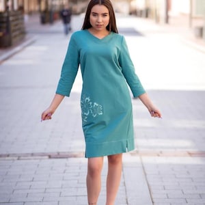 cotton knit dresses with pockets Vintage Green Dress: Handmade Embroidered Dress American (US) Size:2 US The Signature Collection Mini dress Jasmine Plus Size Knit its an easy