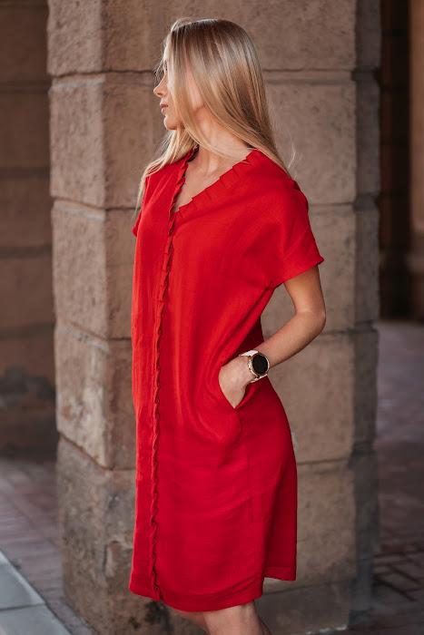 red linen shift dress Packing for Positano Red Linen Sleeveless Mini Dress