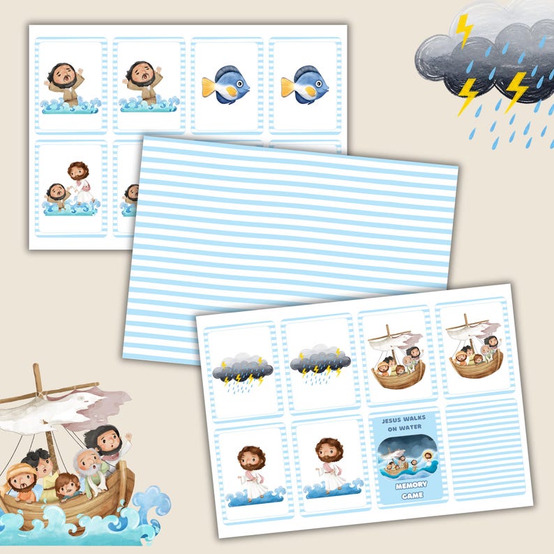 Jesus Walks on Water Activity Book: Bible Story Worksheets (digital ...