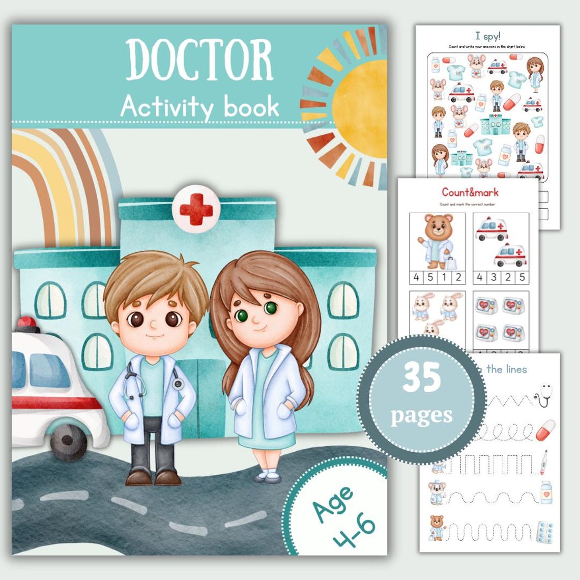 Medical Themed Worksheets for Kids – Hospital Pretend Play & Learning ...