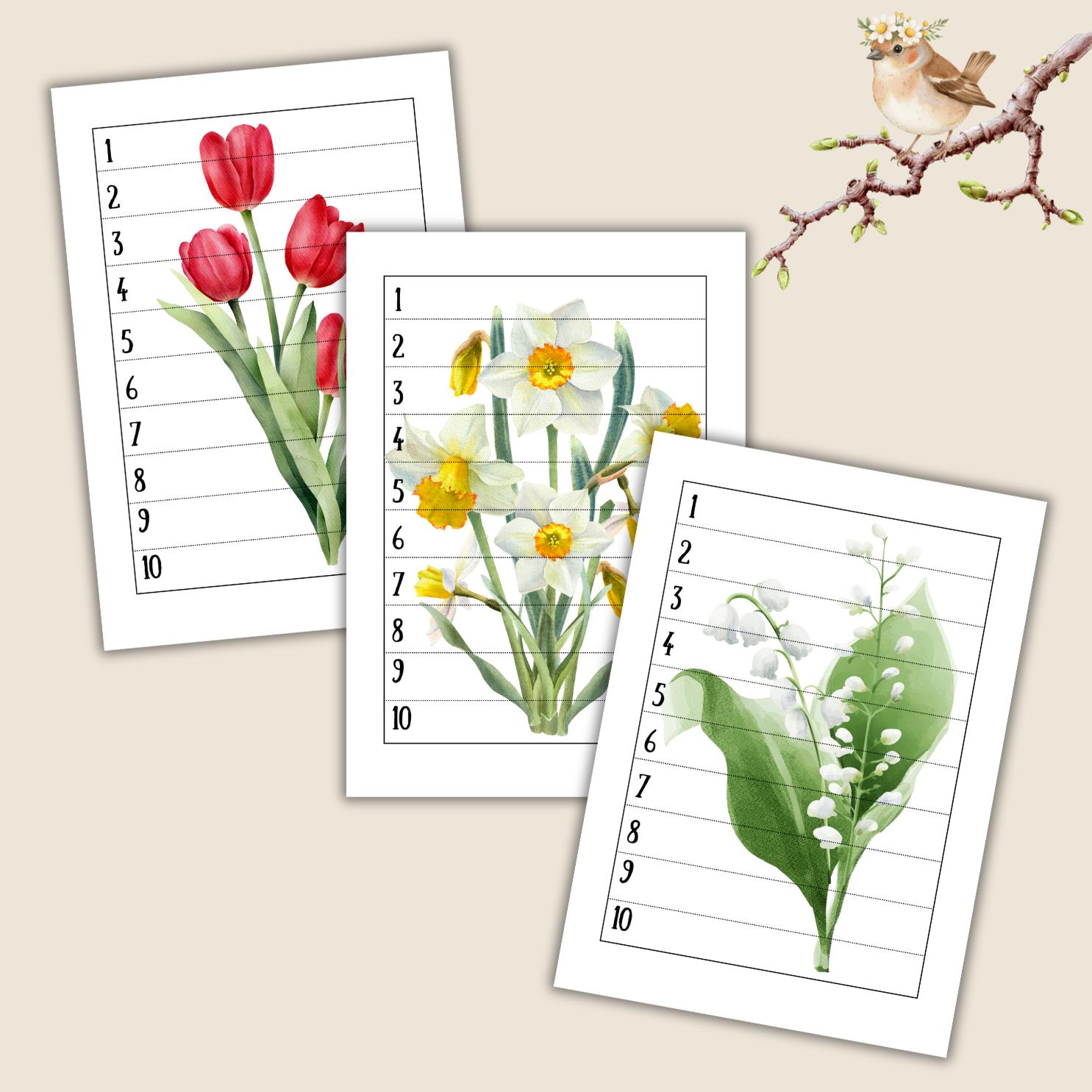 Spring Flowers Number Puzzle|numbers Sequence|preschool Counting ...