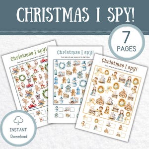 Christmas I Spy Activity: Kids Xmas Game (Digital Download)
