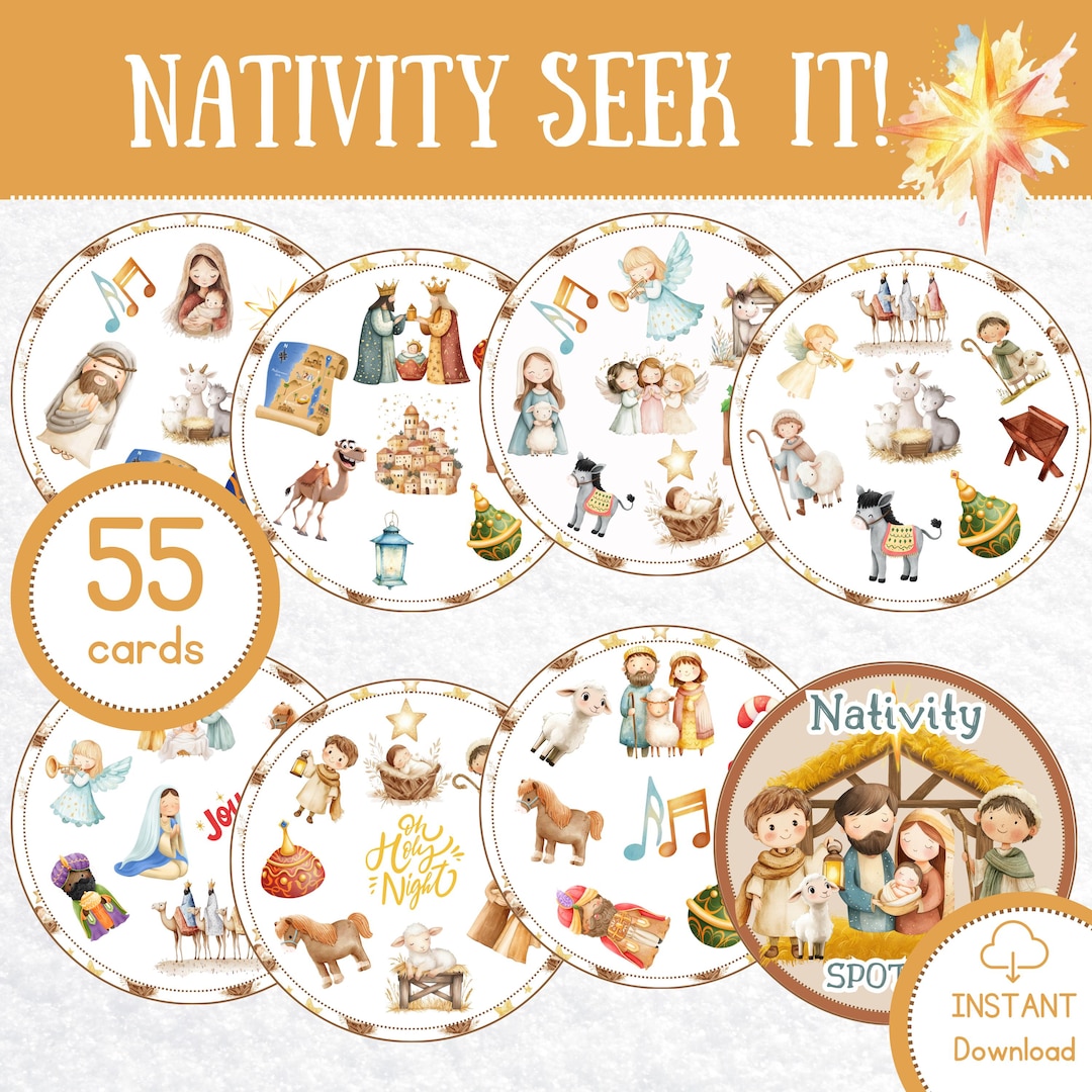 Nativity Spot It|double Game|birth of Jesus Seek It| Family Game ...