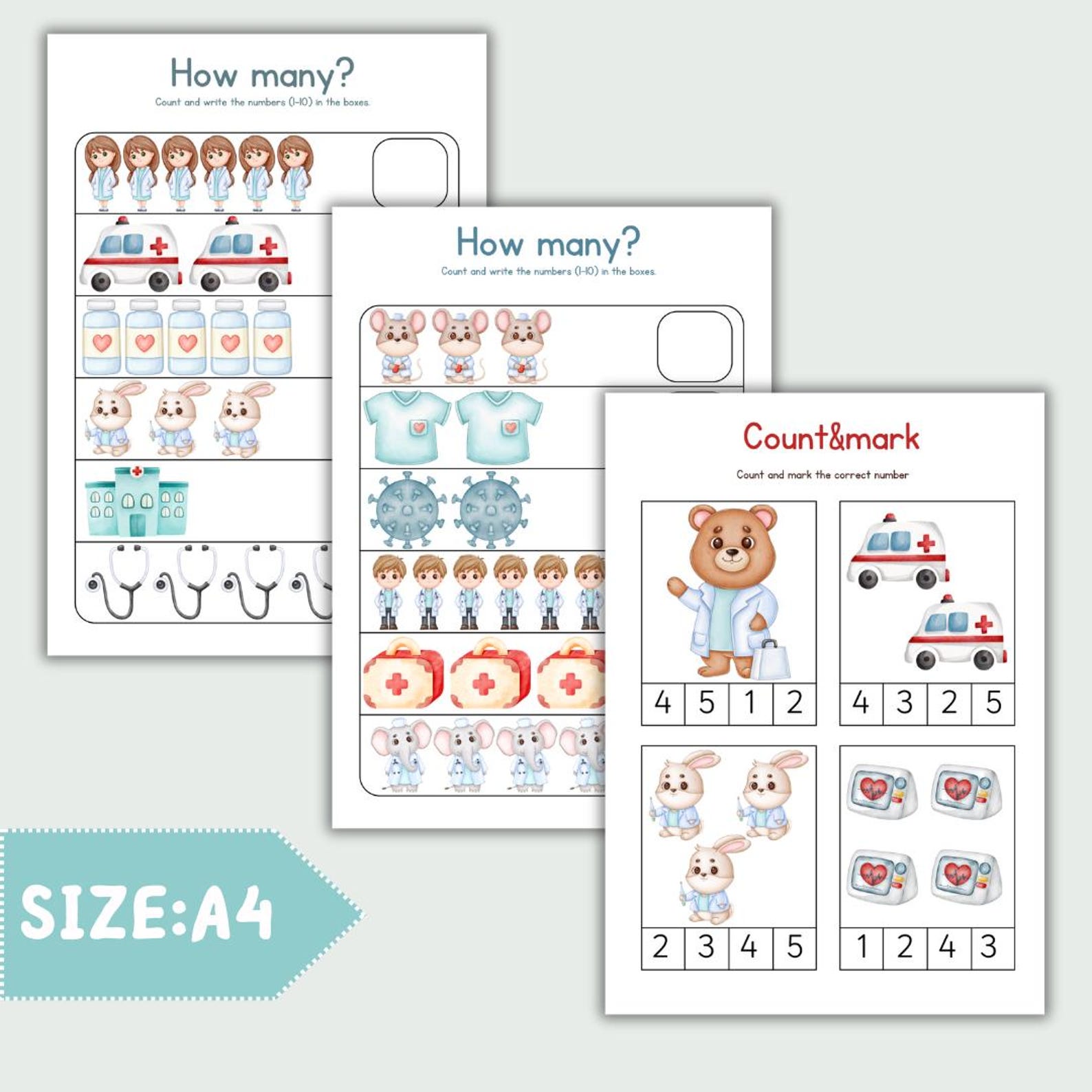 Medical Themed Worksheets for Kids – Hospital Pretend Play & Learning ...