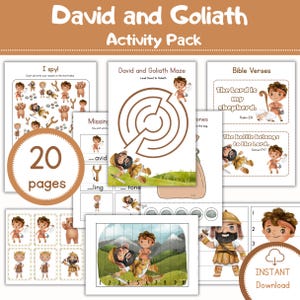 David and Goliath Activities|Sunday school|Activity for kids| David and Goliath worksheets| Sunday School Lessons