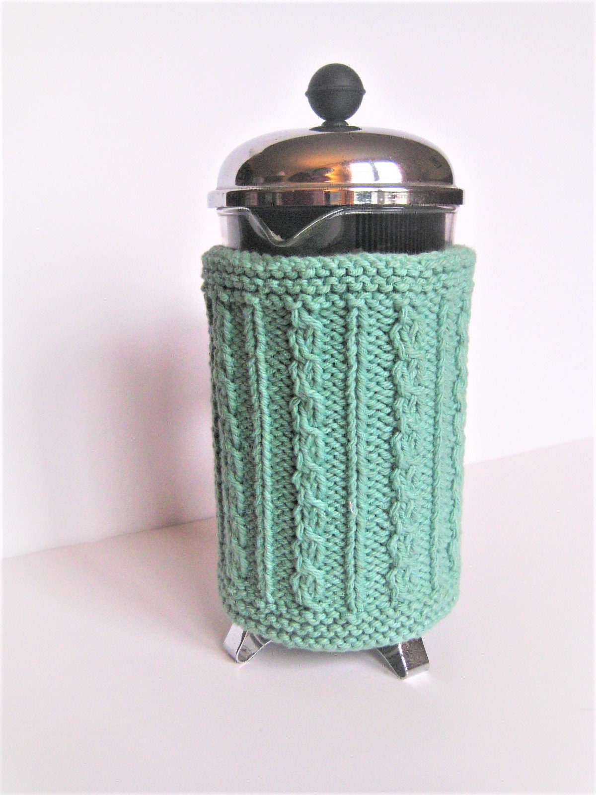 Hand crocheted and lined cafetiere cosy to keep - Folksy