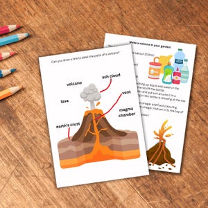 Volcano Activity Pack for Kids | Fun Facts, Dinosaurs, Puzzles + More | Printable STEM Worksheets | Home Education Resource | Ages 4–9