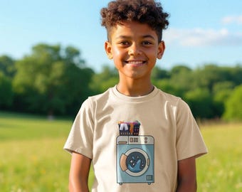 Washing Machine T-shirt For Kids Who Love Washing Machines