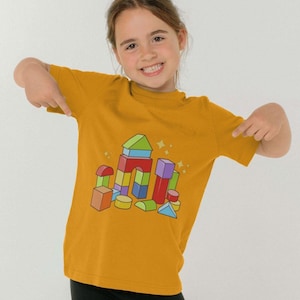 Building Blocks Kids T-shirt, Organic Cotton Children’s Tee