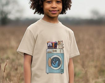Washing Machine Kids T-shirt, Organic Cotton Children’s Tee
