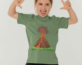Volcano Kids ekologisk bomulls-T-shirt, hållbar barntröja