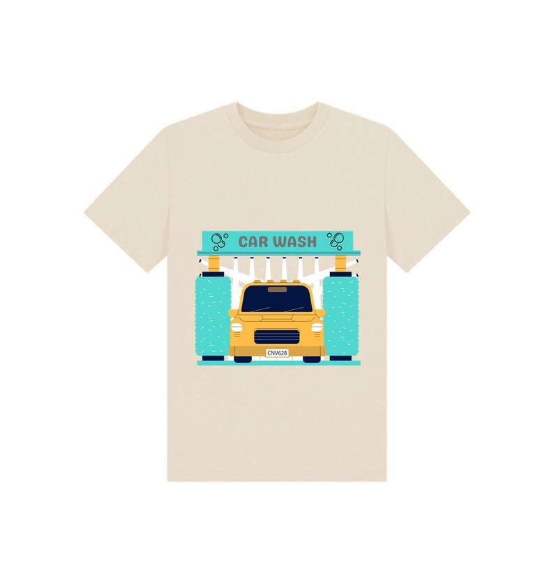 Biltvätt Barn T-shirt, För Barn Som Älskar Biltvätt, Ekologisk Bomull Och Hållbar Oat