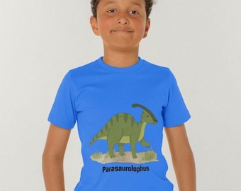 Parasaurolophus Children's Dinosaur T-shirt, Organic Cotton Kids Tee