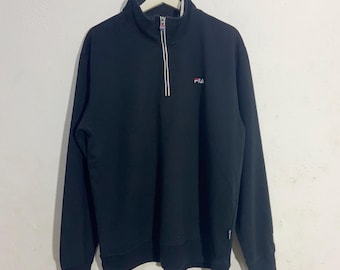vintage y2k fila logo quarter zipper sweatshirt