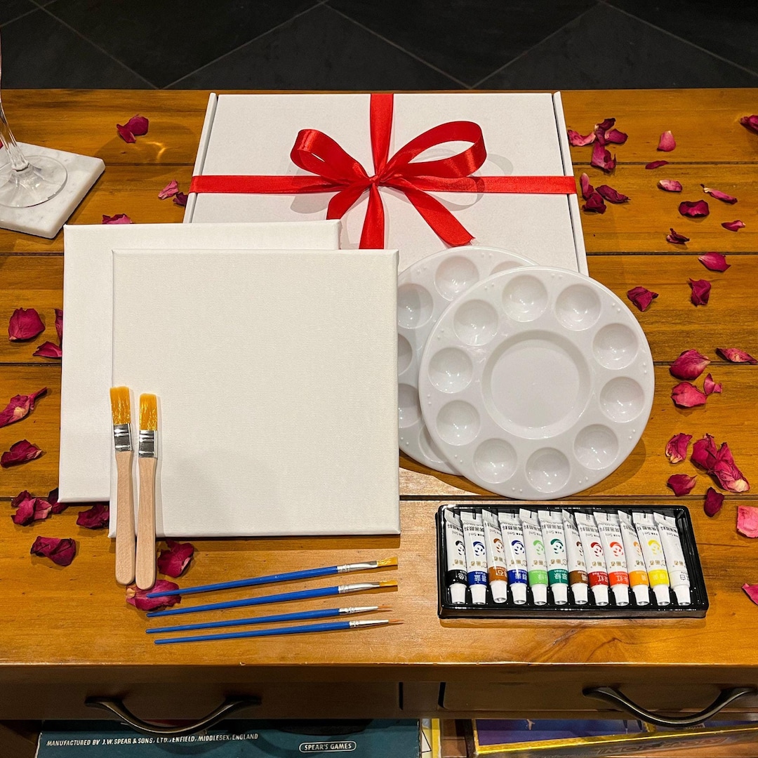 Canvas Paint and Sip Kit for Couples Date Night Ideas, DIY Painting Set ...