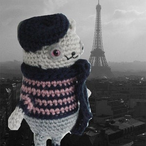 CROCHET PATTERN Amigurumi Parisian Bear Beatnik Poet Plushie image 5