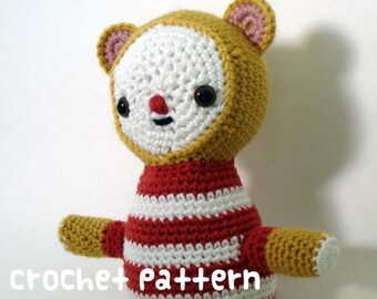 CROCHET PATTERN - Amigurumi Circus Bear - PDF Instant Download - Baby Shower Gift