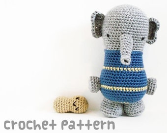 PATRON AU CROCHET - Éléphant Amigurumi - Téléchargement instantané PDF - Joli cadeau de naissance