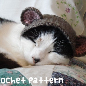 CROCHET PATTERN Pet Hat Costume PDF Instant Download Teddy Bear Cat Cute Halloween Disguise image 1