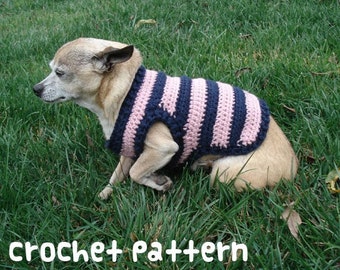 CROCHET PATTERN - Dog Sweater - PDF Instant Download - Cute Chihuahua Shirt