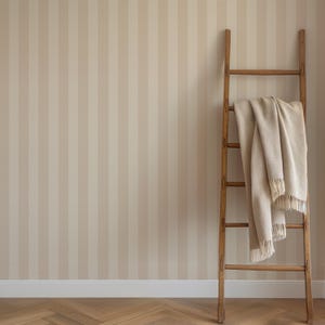 Carta da parati Oatmeal Horizon, carta da parati a righe stacca e attacca, carta da parati a righe beige, rivestimento murale stacca e attacca, arredamento per la casa, carta da parati