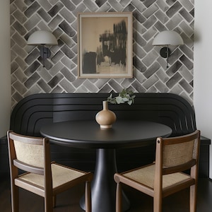 Woven Ash Removable wallpaper, Lush, Neutral, Farmhouse, peel and stick wall covering, Herringbone, herringbone wallpaper, chevron