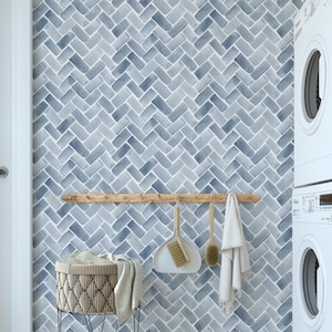 Woven Skies Removable Wallpaper, Lush, Neutral, Farmhouse, peel and stick wall covering, Herringbone, herringbone wallpaper, chevron