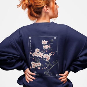 Mugunghwa Korean Flower Sweatshirt: Embroidered Floral Crewneck