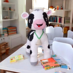 Amigurumi Cow, Handmade Cow Toy, Croched Cow, Soft Plush Cow, Cute Cow Plush, Gift For Kids, Croched Toy, Cow Stuffed Animal