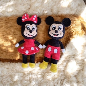 Mickey Mouse Toys, Handmade Disney Toy, Amigurumi Mickey, Disney Character, Toddler Soft Toy, Pants Mickey Mouse, Dress Mickey Mouse