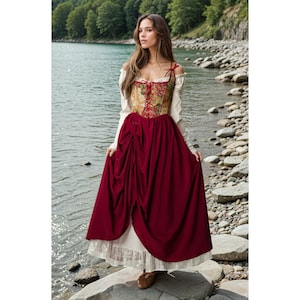 Renaissance corset dress, Ren faire costume, medieval costume,prairie dress,Faire Dress,cottagecore dress,milkmaid dress, Renaissance corset