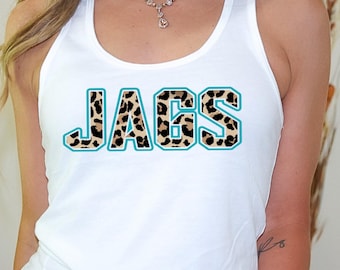 Jags Team Shirt, Jacksonville Football Sweatshirt, Gameday Apparel, Women's Jaguars Top, DUVAL, Leopard Print Top