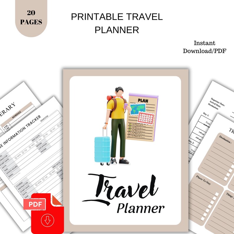 Printable Travel Planner Template, Trip Itinerary Planner, Travel ...