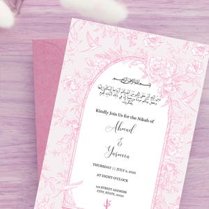 Elegant Islamic Engagement Invitation | Digital Download | Bismillah Wedding Card | Arabic Nikah Invite Template