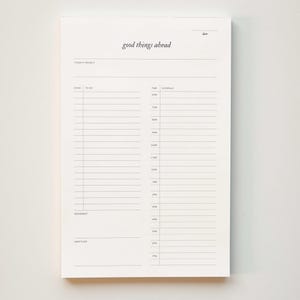 Daily Notepad | Tear-off Daily Planner Notepad | 30-minute increments