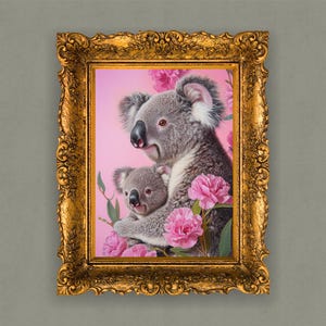 Koala's ouder en kind met Moederdag-thema| Digitale download met hoge resolutie | Perfect voor kunst aan de muur of kaarten| Afdrukbaar cadeau