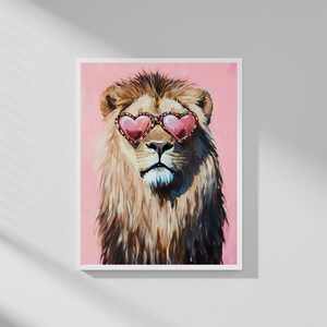 Een schattige leeuw met een liefdesthema|maximalistisch decor|  Digitale download met hoge resolutie | Perfect voor kunst aan de muur of kaarten11