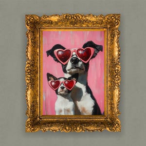 Ouder en kind hond met Moederdag-thema5| Digitale download met hoge resolutie | Perfect voor kunst aan de muur of kaart| afdrukbaar| Liefde voor kunst
